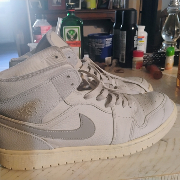 Nike Other - Nike Men's White and Gray High-Top Sneakers